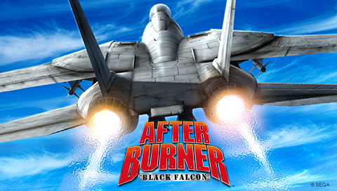 After Burner Black Falcon title screen for PSP